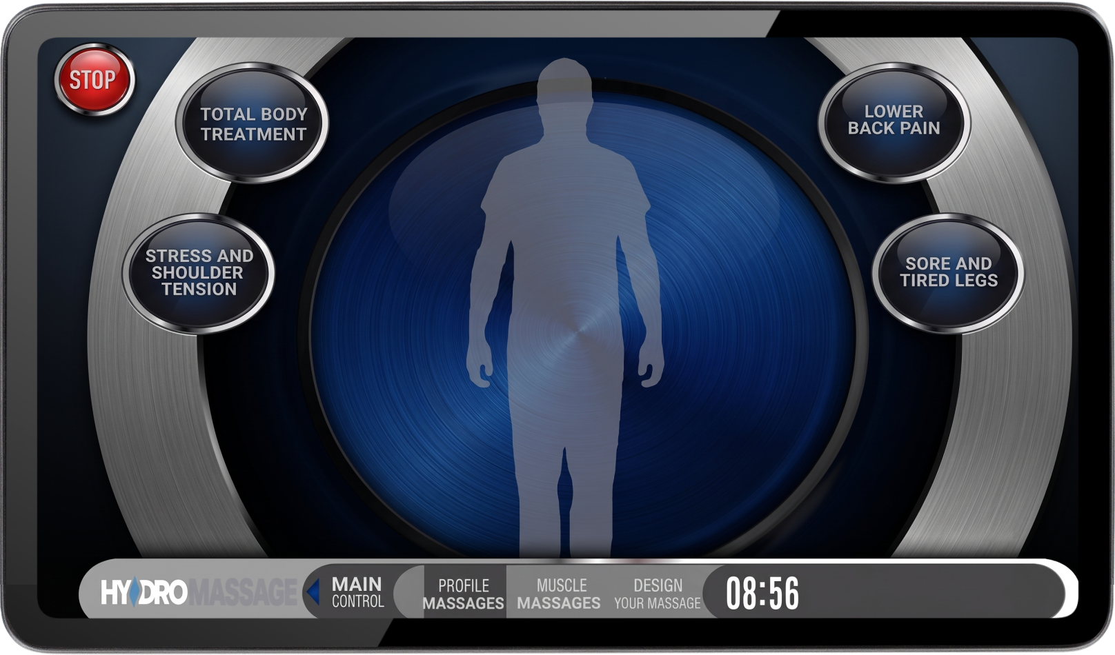 HydroMassage preset screen