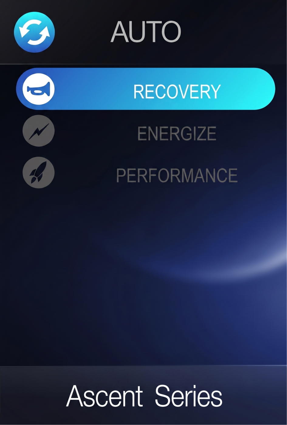 Massage chair remote auto program screen